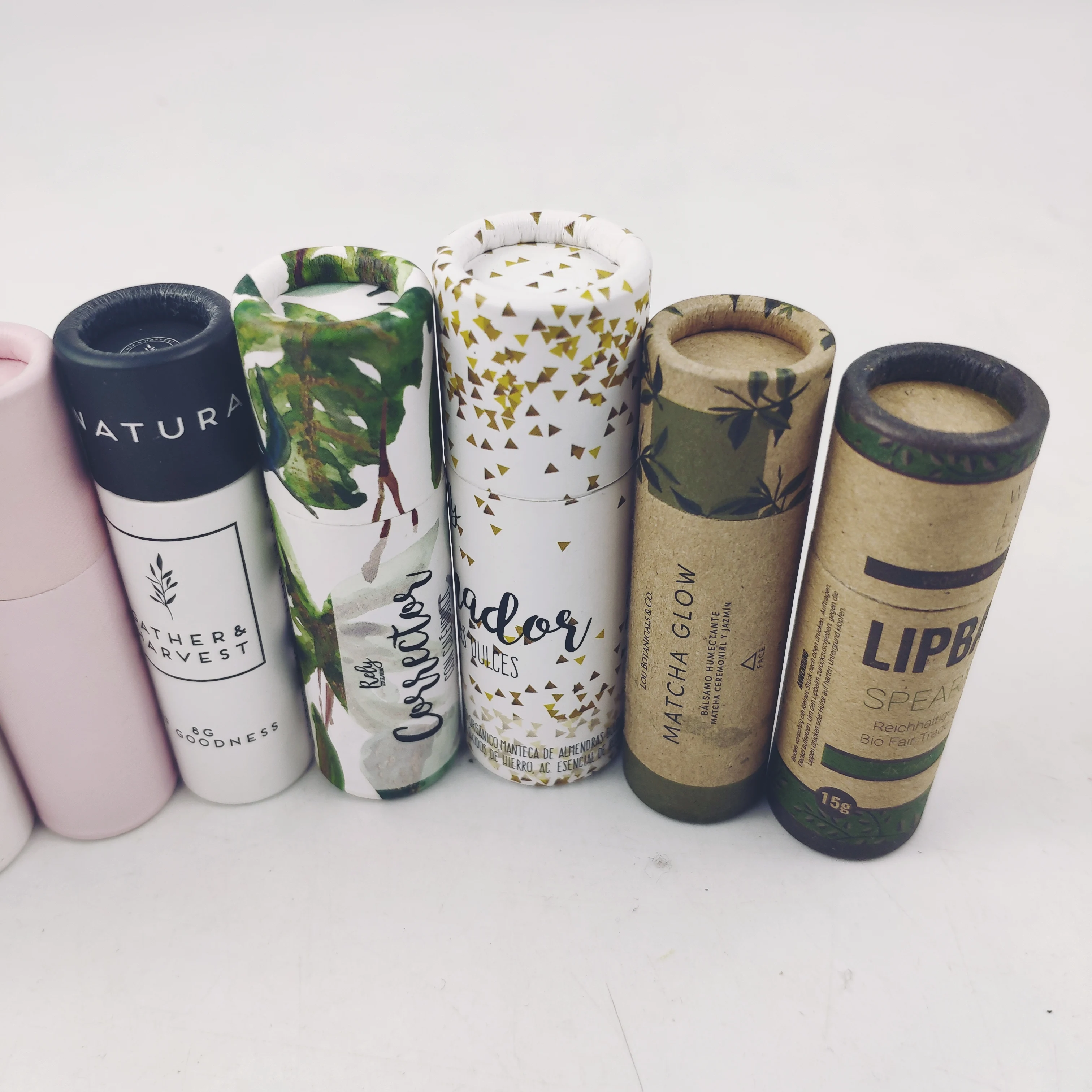 Cosmetic Packaging round Custom empty lip balm tube/lipbalm tube / lip balm container