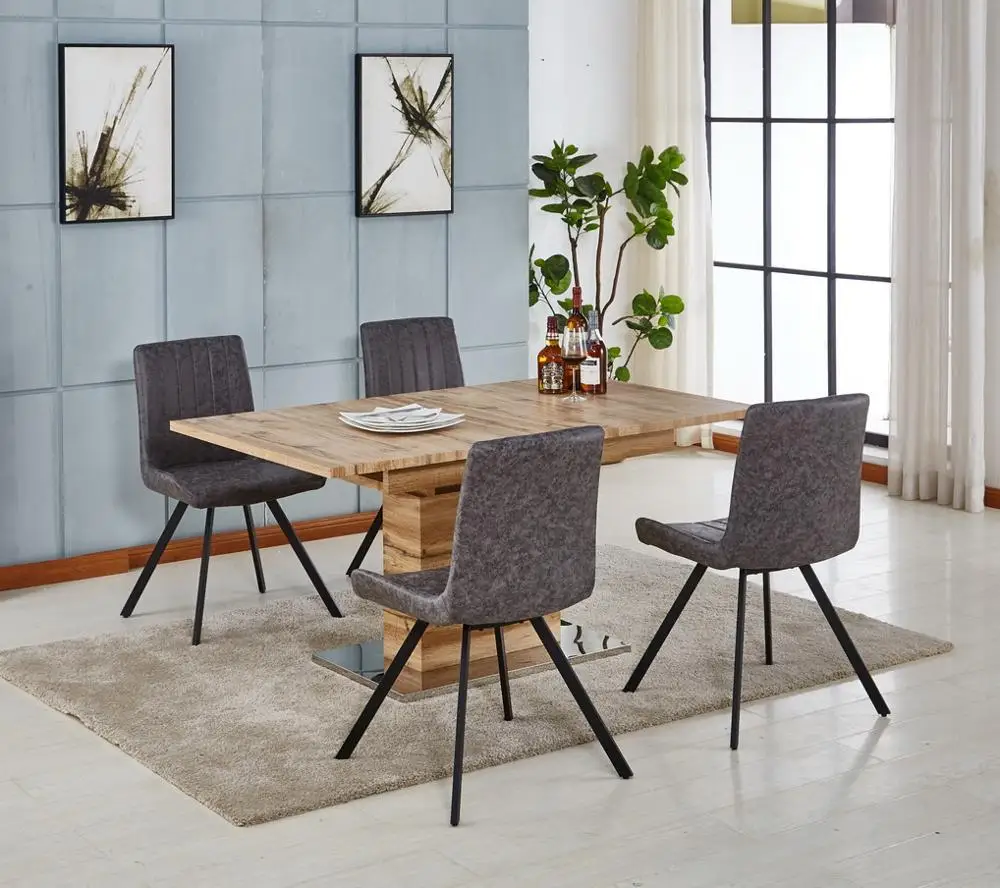 Modern Design Cheap MDF Wooden Extendable Kitchen Dinning Table Extension Function Dining Tables DTC-001