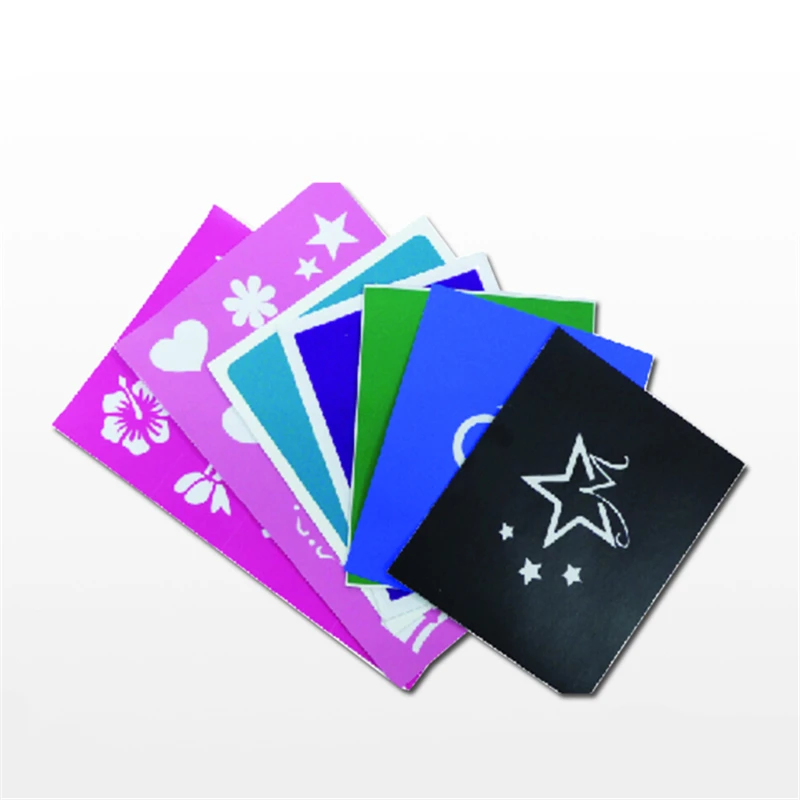 Hot selling airbrush reusable glitter tattoo stencil, henna stencils tattoo