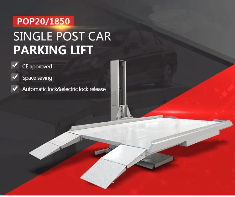 popular single post car parking lift