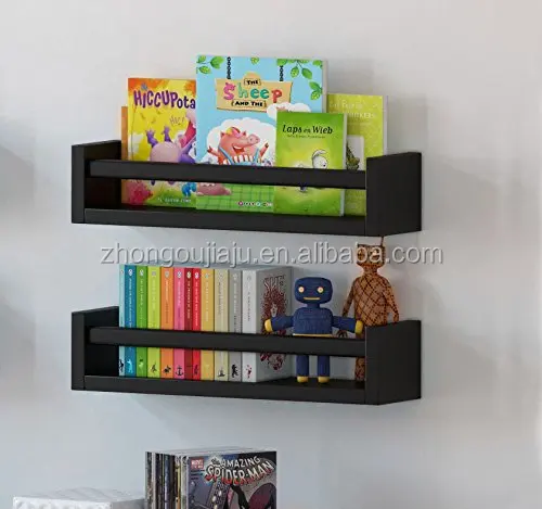Custom Wooden Floating Wall Mounted Shelf Nursery Floating folding hanging storage shelf Kids mini book shelf