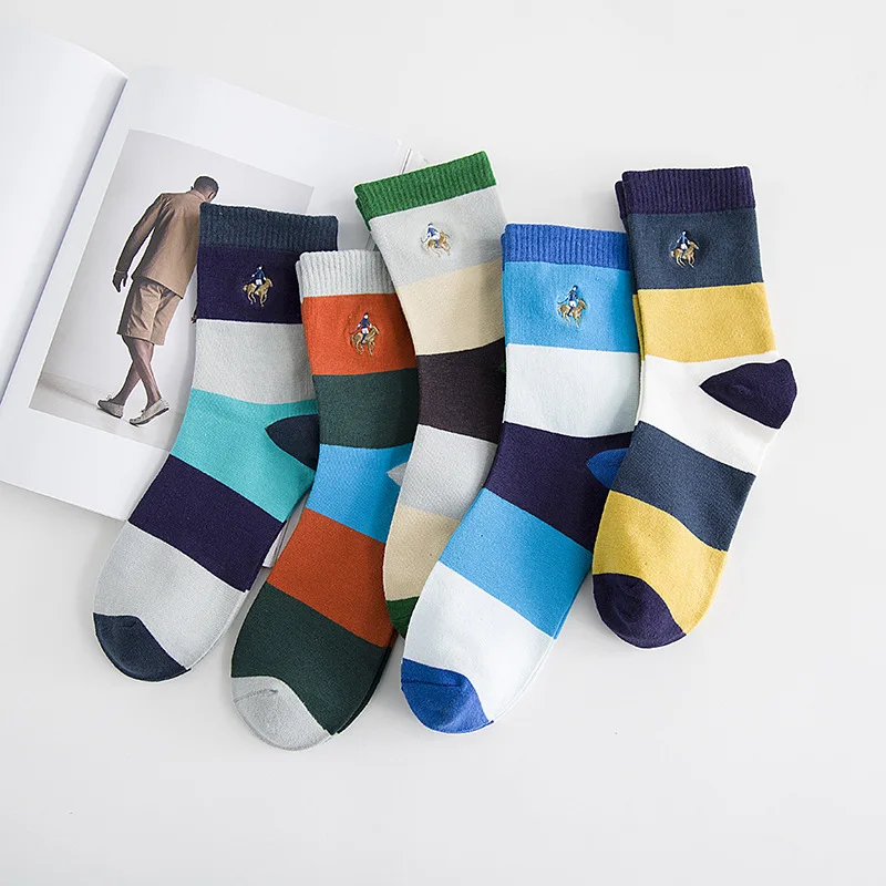  PIER POLO Модные мужские полосатые носки оптовая продажа чесаный хлопок calcetines homme индивидуальные бесшовные