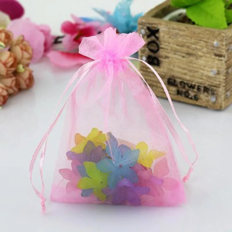 Personalized drawstring tea wedding favor organza bags pouch