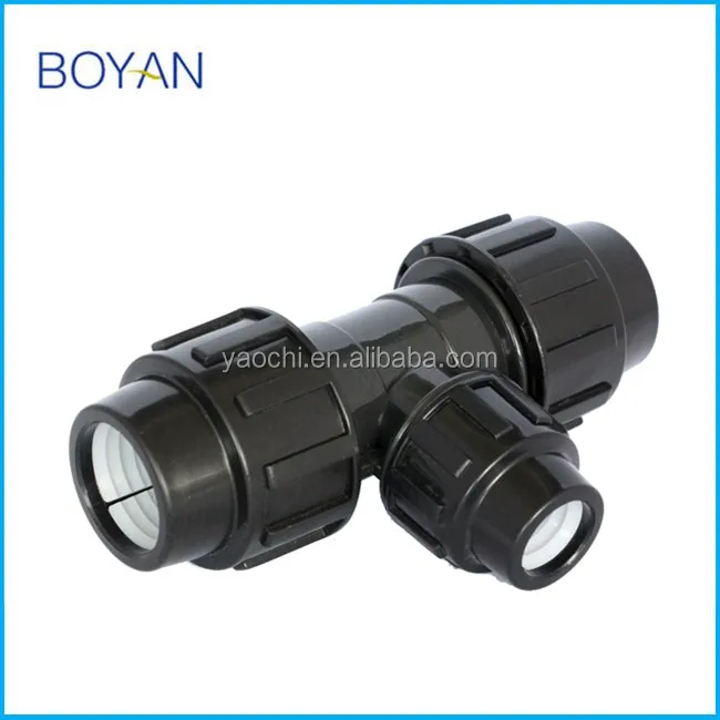 China supplier free samples hydraulic equal PP compression fitting tee