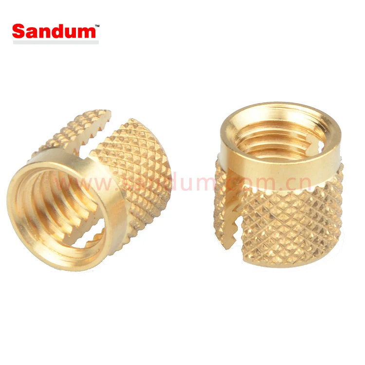 Threaded Slotted expansion insert nut for plastic brass