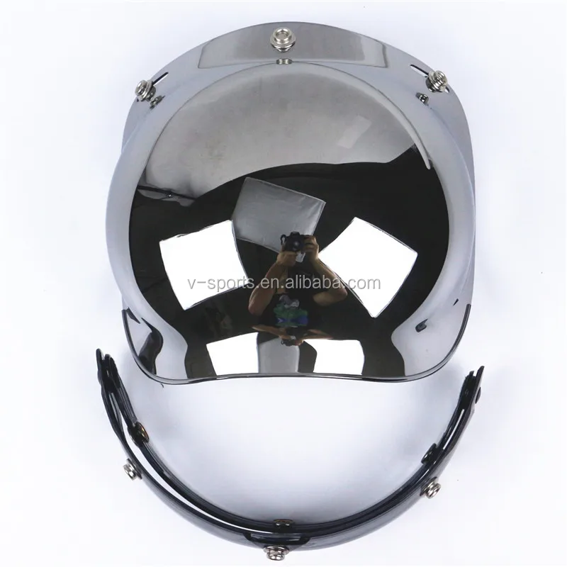 Compatible Motorcycle Bubble Visor 3 pin buckle Motorbike Helmet glass UV 400 Protection visor