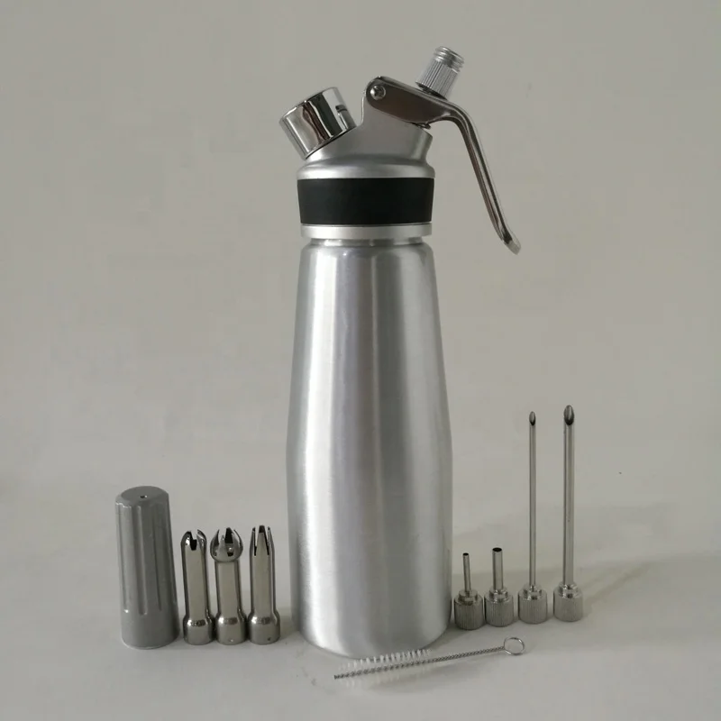 Черный Профессиональный дозатор взбитого крема с герметичными усиленными алюминиевыми нитями для максимальной прочности и безопасности-1 пинта