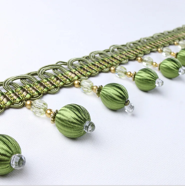 Wholesale 100% Polyester Beaded fringe For Curtain