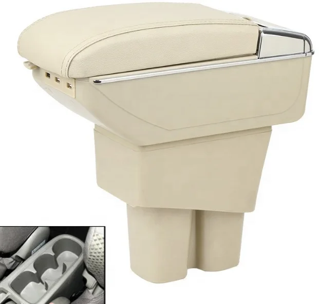 New design Armrest For 2009-2013 Honda Fit Jazz Center Console Storage Box Tray Leather