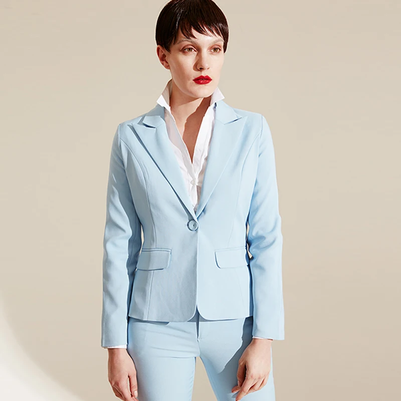 Maxnegio 2018 Latest Fashion Woman Office Coat White Slimming Business Suits