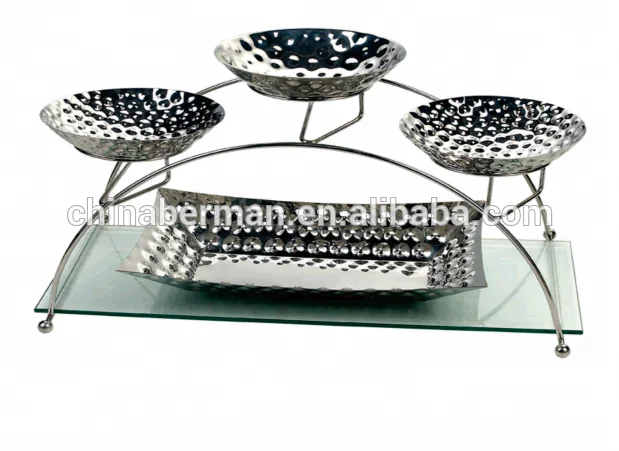 Catering & hospitality high tea restaurant mirror three layer buffet cake stand used catering equipment for sale in guangzhou
