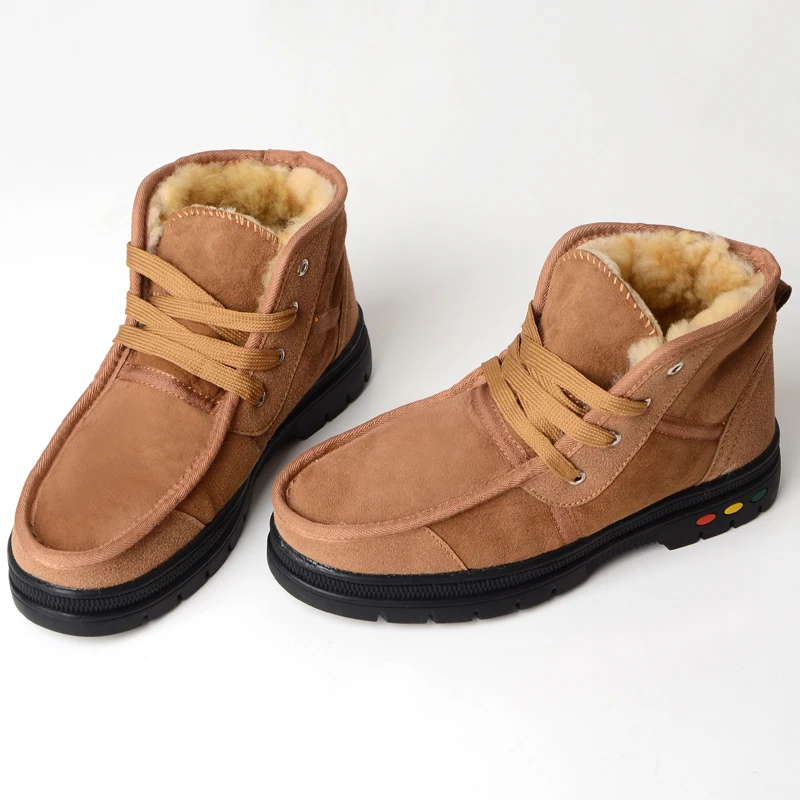 
2021 new snow boots short tube square men snow boots fashion snow boots wholesale Sheepskin and wool Frenulum non-slip 