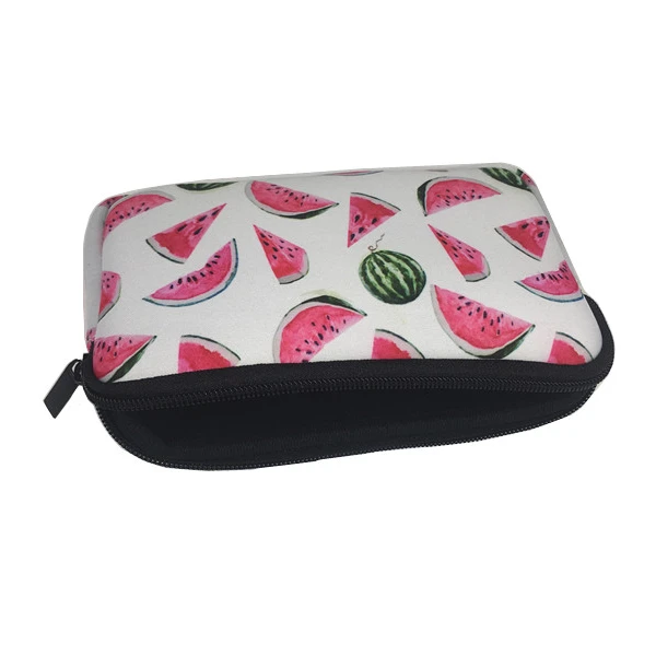 Designed Neoprene Sublimation Zipper Flat Custom Make Up Pouch Bag Cosmetic Bag