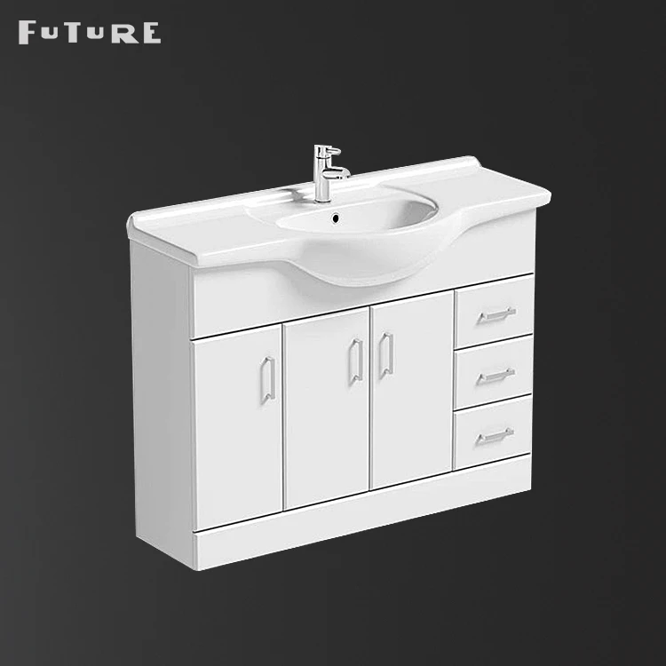 
1200mm White Vanity Cabinet Shampoo Basin China Bathroom Furniture Shampoo Sinks Counter Mounting Single Hole Modern Desgin Oval 