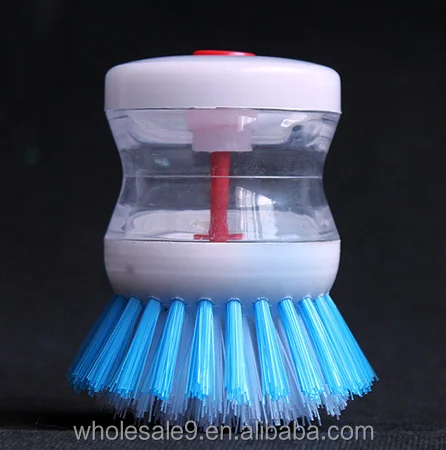 High quality plastic pan brush, dish brush with soap dispenser, kitchen cleaning brush