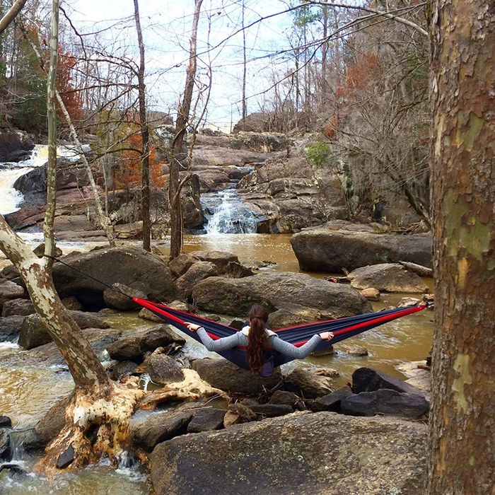 
Free Sample Lightweight Nylon Hamaca Doble , Swing Hanging Portable Lightweight Camping Hammock 