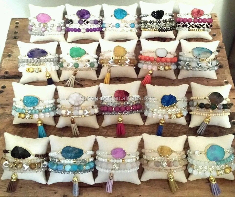 
New Product Multi Layer Tassel Druzy Bead Bracelet 