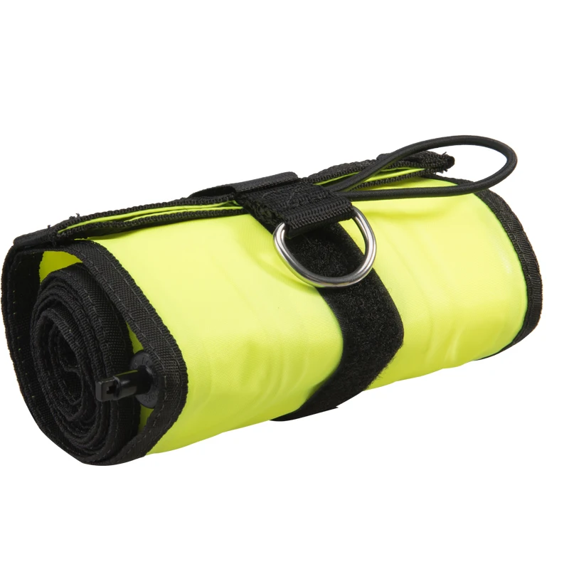 Scuba Diving Closed Bottom Surface Marker Buoy (SMB) with High Visibility Reflective Band, Strobe Light or Flashlight Holder
