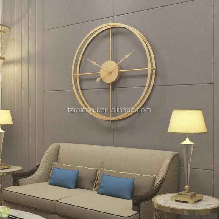 Гавайская гитара 23 дюймов rainhou Amazon горячие продажи круглый металлический черный стены искусства дома декоративные кварцевые настенные часы