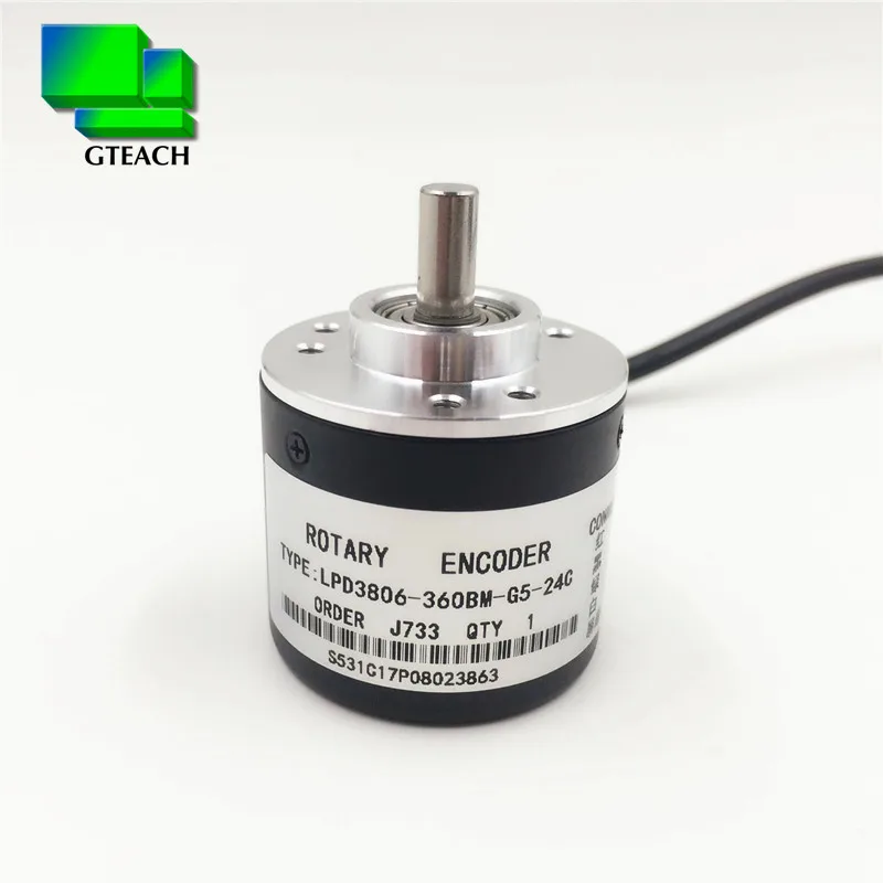 Optical encoder 360 ppr LPD3806-360BM-G5-24C AB Two Phase Incremental optical shaft 6mm Rotary Encoder 360 Pulses lines
