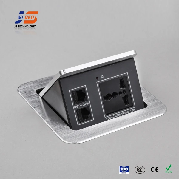 Video Conference Meeting Table With Cable Pop up Multimedia socket  Box