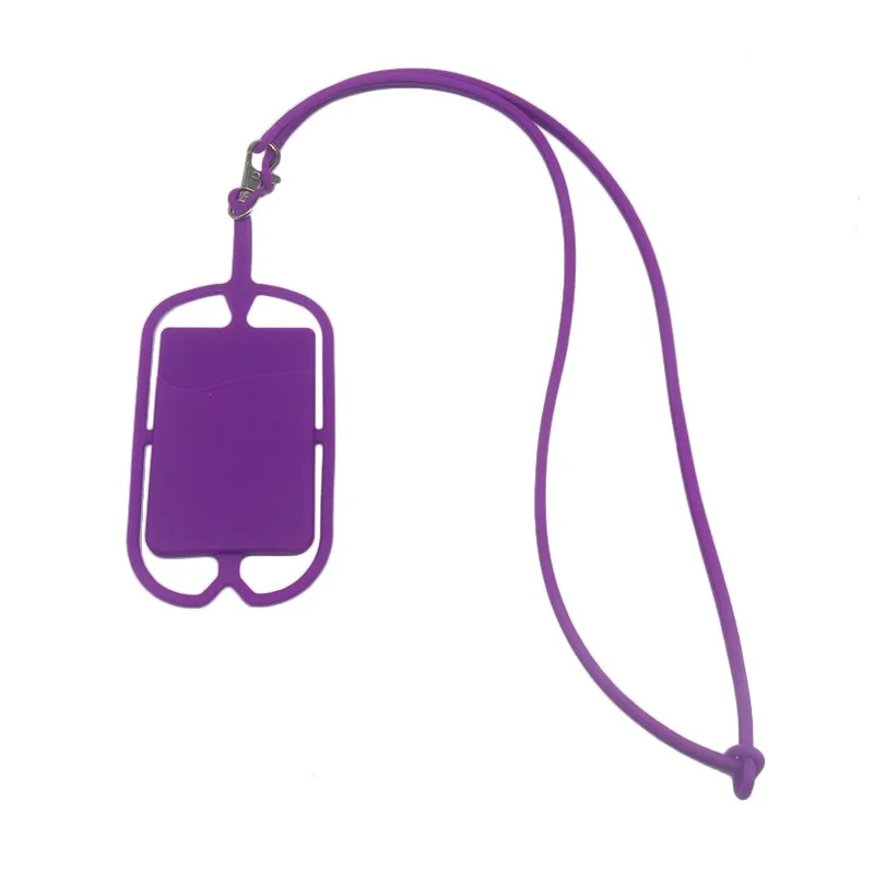 
Pouch Pocket Tie Sling Necklace Silicone Strappy Phone Holder Lanyard 
