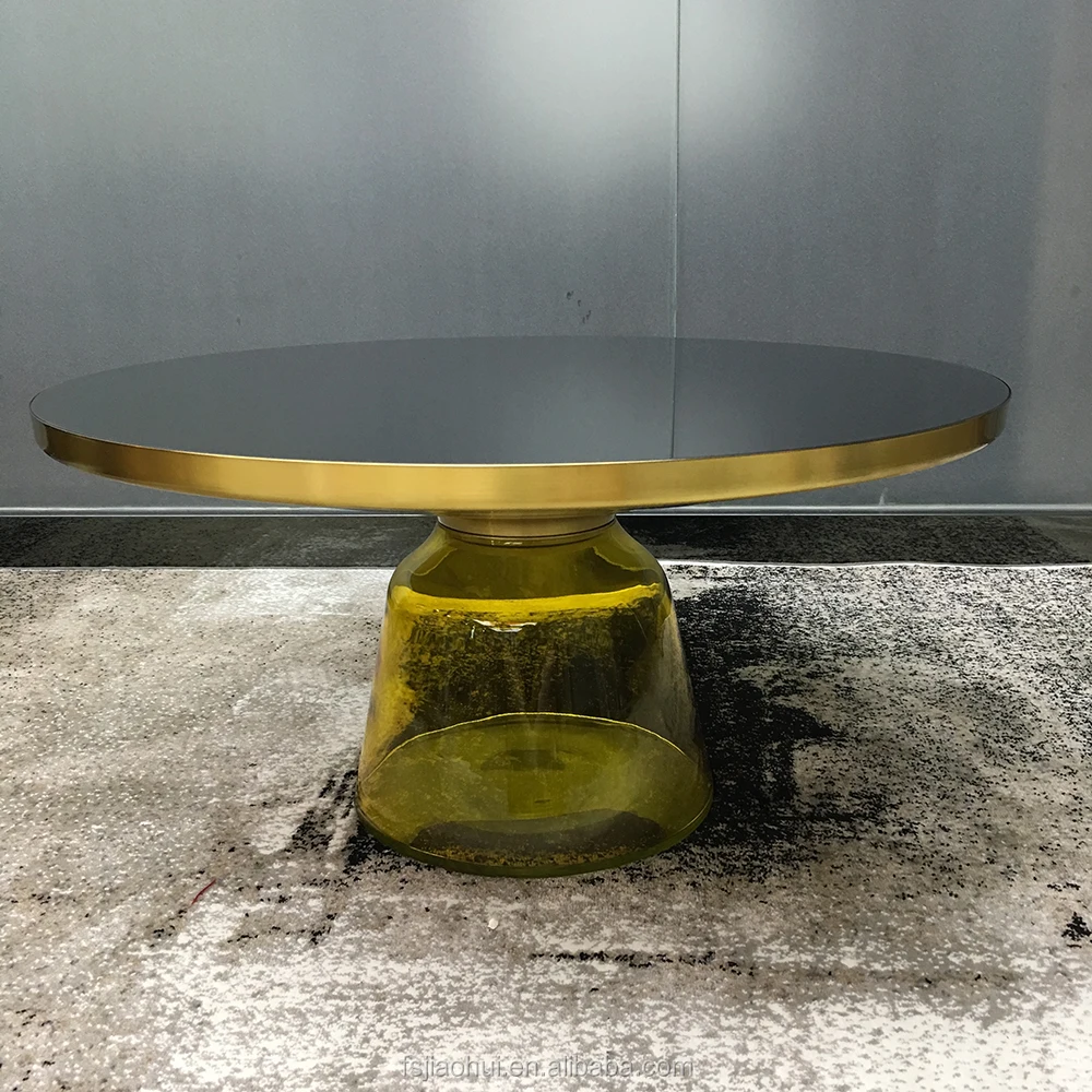 
Replica designer furniture Transparent glass coffee bell table bell side tea table 