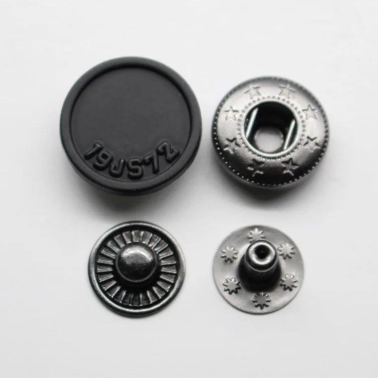 
matt black metal snap press button for jacket 