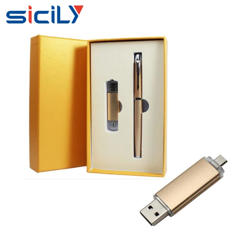 Custom Christmas Business Gift Set ,Pen and USB Flash Drive Office Gift Set, China Wholesale Unique Gift Idea