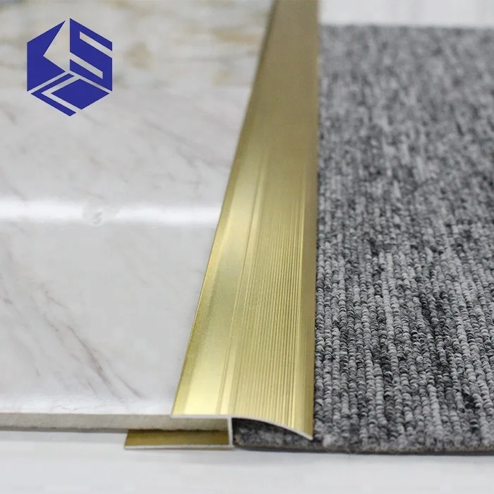 Low Price Aluminum Carpet Edge Strip Gold carpet to floor carpet trim