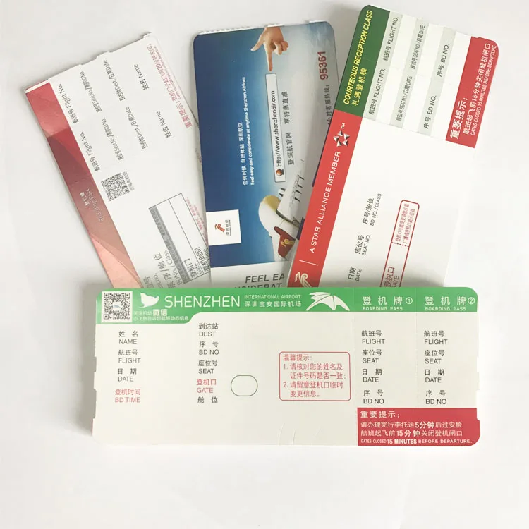 
Coated paper thermal paper boarding pass airline ticket printing 