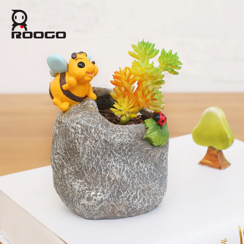 polyresin handmade Creative Ceramic Flowerpot Planter Bonsai Garden Pots Planters Jardin Bonsai Desk Succulent  Cute Animal