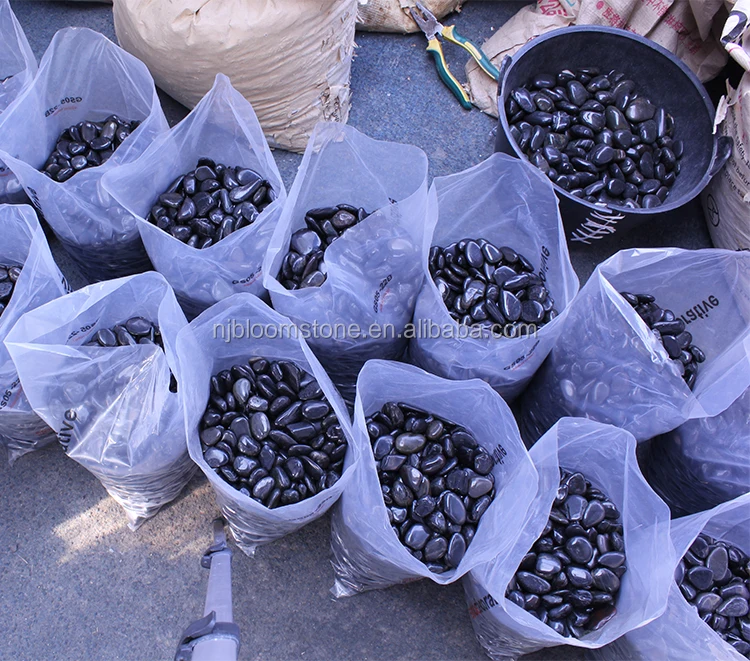 
black large river rock stones 