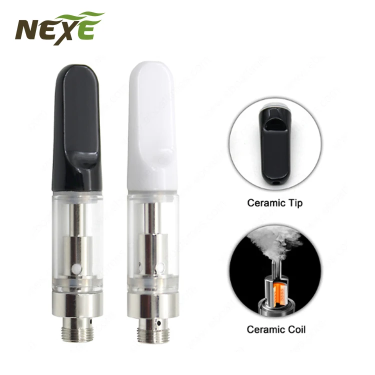 510 Заправка Пустой стеклянный бак керамический 1 мл CBD масляный вейп картридж с вапорайзером