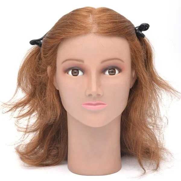 Wholesale Human hair mannequin head for hairdressing training doll head salon tools