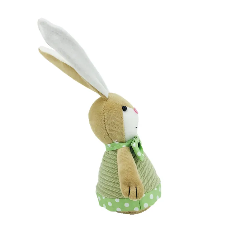 Новый дизайн на заказ, домашний декор, милый декоративный кролик, мягкий бархатный кролик, зеленые набивные пасхальные кролики