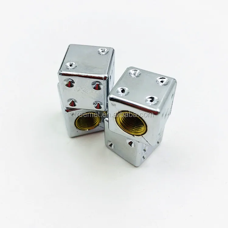 
Chrome Dice Tire Tyre Valve Caps for Bike Auto Truck Tire Valve Dust Cap 