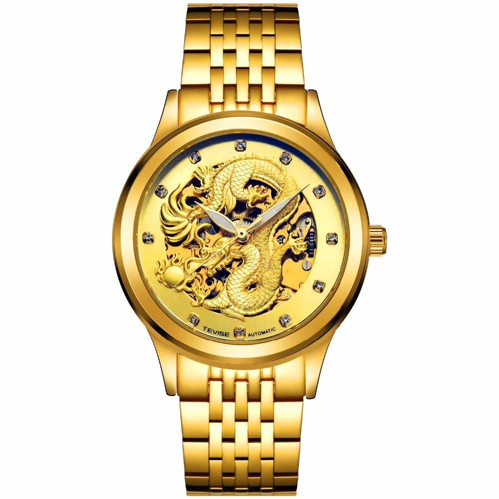 Tevise Dragon Fashion Tevise Analog Stainless Steel watches for Men Sport watches men luxury