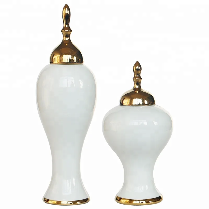 New classic porcelain  vase with lid for home decoration ceramic jar for decorative holiday gift with