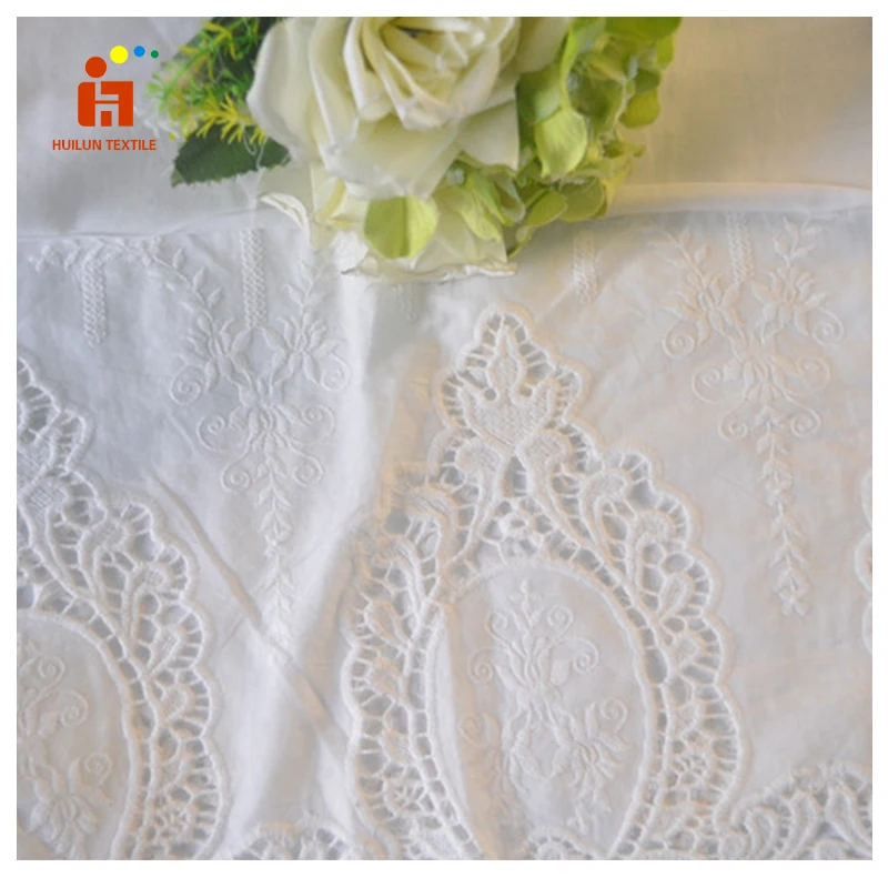 HLPC351 Water Chemical Embroidery Lace Fabric Cotton Border Embroidery Fabric