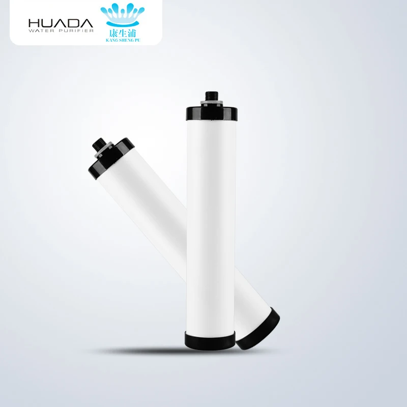 UDF Inline Water Filter Cartridge Activated Carbon Media for 50 GPD Household Water Filtration Manual Power Plastic Material