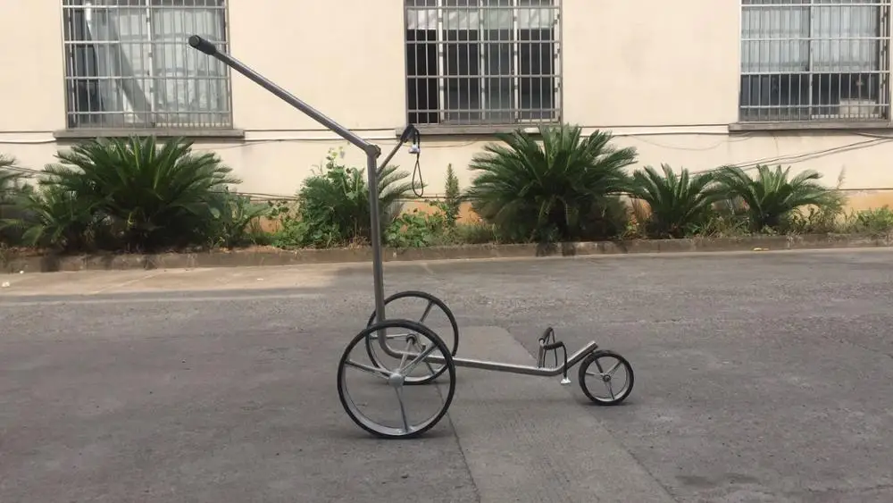titanium or stainless steel push trolley pull three wheel golf caddy