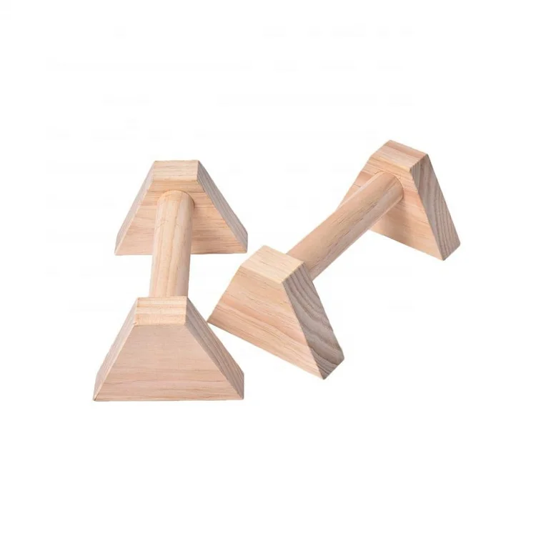 
Factory custom solid wood wood parallettes push up bar push up stand 