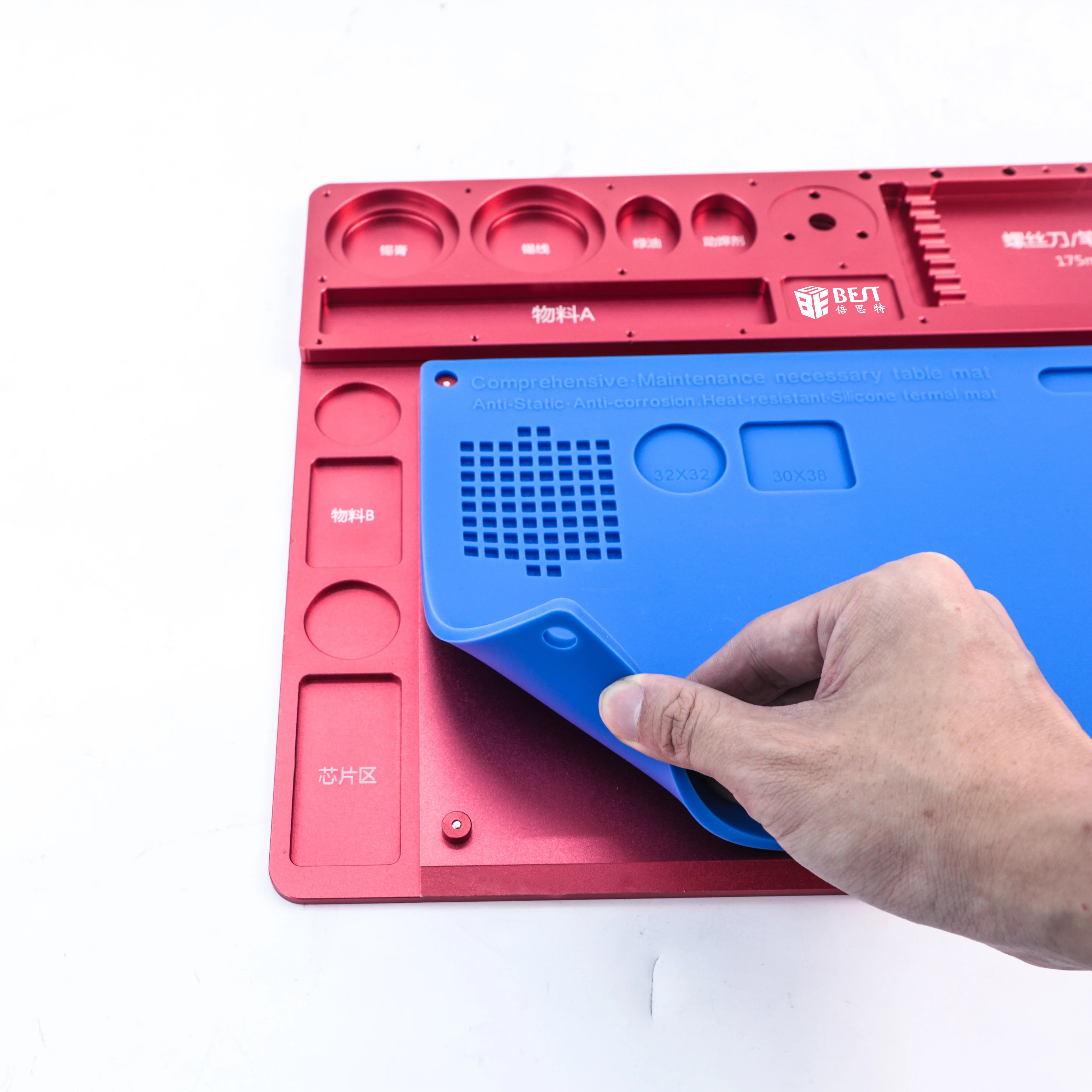 kailiwei Multifunctional Aluminum Alloy Base Fix Microscope Fixed Base Integrated Aluminum Alloy Mat Mobile Phone PCB Repair Pad