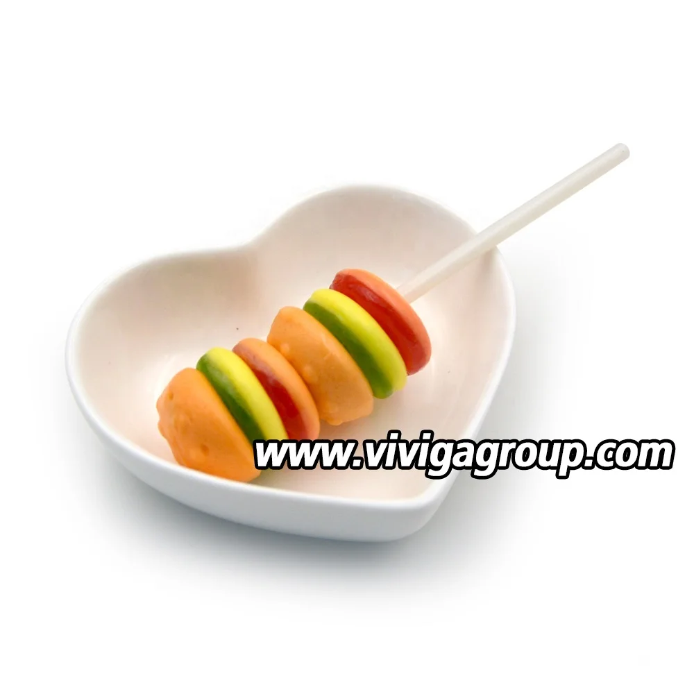 
Wholesale multi color burger gummy candy lollipop 
