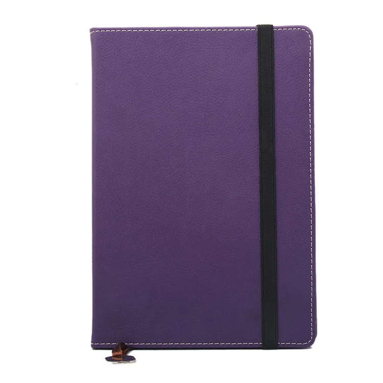 Business Notebook Office Leather Notepad PU Elastic Bandage Color Edge Diary Book Commercial Agenda Journal School Office Supply