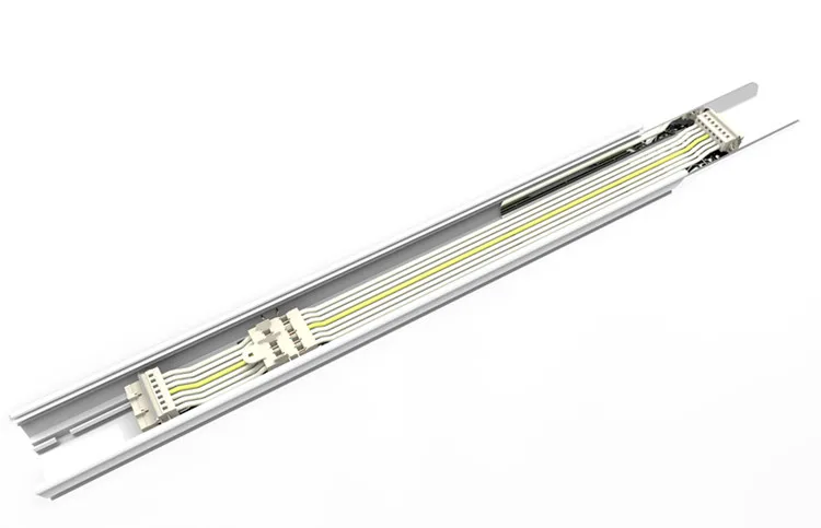 Hot sell trunking system fixture 3 wire seamless joint aluminum housing linkable linear led light