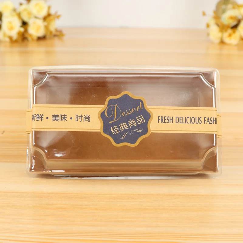 Waterproof High-quality Cake Box Set Oil-proof Kraft Paper Box Disposable Food Sandwich Container With Food-grade Plastic Cover