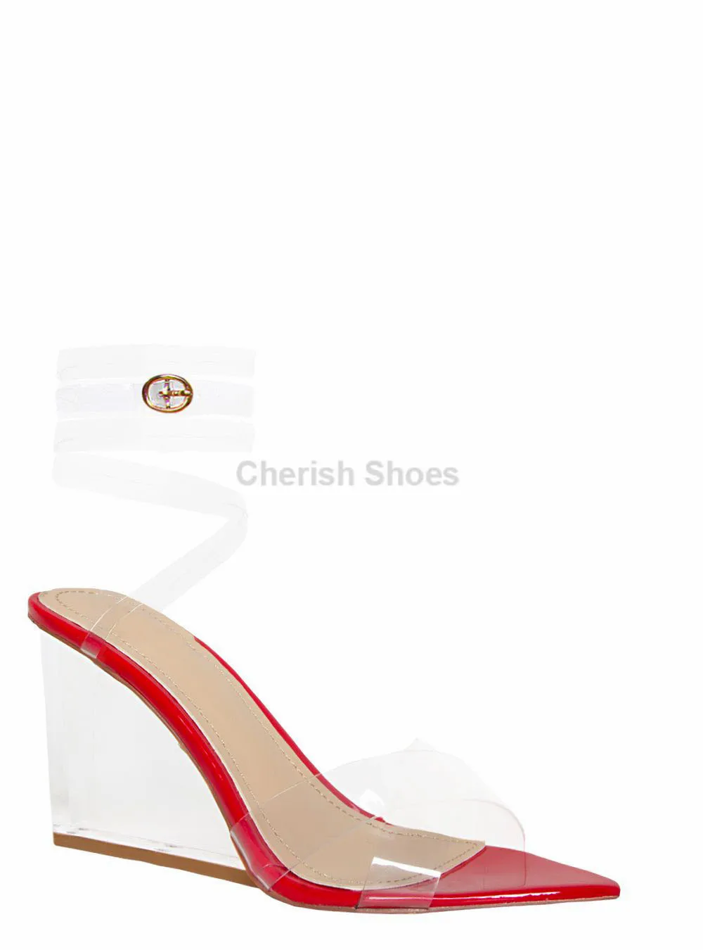 Wholesale Ladies sexy high wedge platform sandal clear perspex Wedge Platform Sandals for women