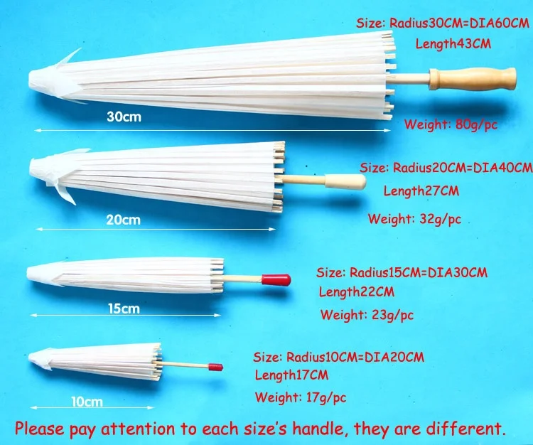[i Am Your Fans] Sufficient Stock! Kids Diy White Paper Umbrellas 10cm 15cm  20cm 30cm Are Available Kid Fan
